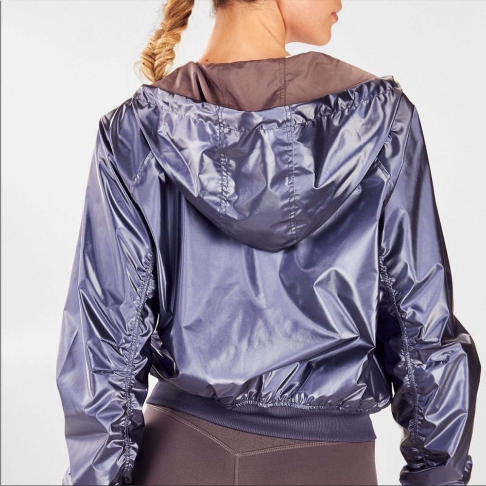 Fabletics XL Reversible Metallic Bomber Jacket